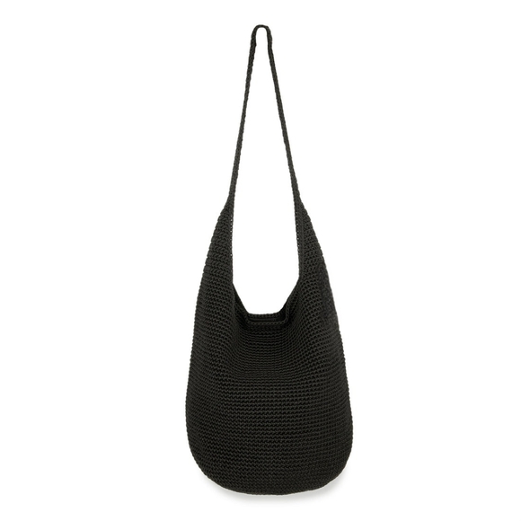 THE SAK Black Hand Crochet Hobo Bag - Picture 1 of 8